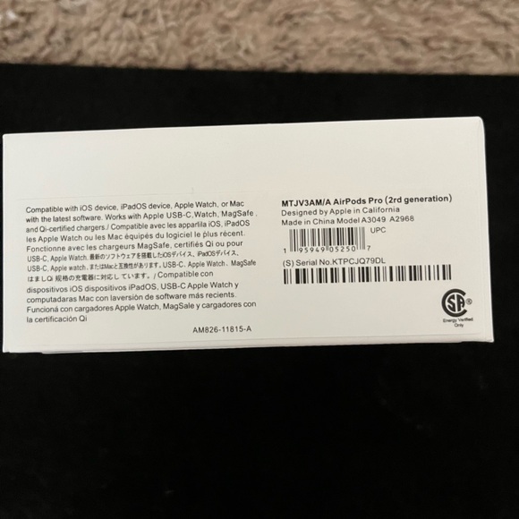 New in Box Apple AirPods Pro 2nd Generation with MagSafe Charging Case - White - Picture 3 of 5